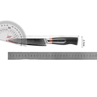 3,5 inch professioneel Damascus staal keukenmes voor groenten & fruit, schilmes met zwart Pakka houten handvat