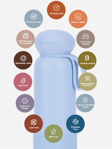 Borraccia Termica Durevole da 750 ml in Acciaio Inossidabile 18/8 a Doppia Parete con Base Antiscivolo e Maniglia per il Trasporto, Isolamento Sottovuoto per Campeggio - Product Image 3