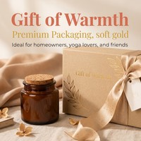 Bougie parfumée artisanale de luxe en cire de soja, dans un bocal, parfum longue durée - Boîte cadeau en carton gaufré or pour amis