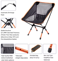 Usine Léger Portable Pliable En Plein Air Camping Chaise Poches Sac À Main Pêche Lune Chaise