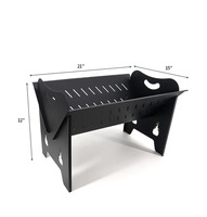 Brasero et foyer extérieur pliables noirs, portable, pour camping, patio, jardin, pique-nique, feu de camp et chauffage extérieur