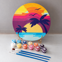 Kit de Peinture par Numéros DIY avec Motif Paysage Coucher de Soleil Imprimé, Style Moderne, pour Décoration Intérieure – Idéal comme Cadeau