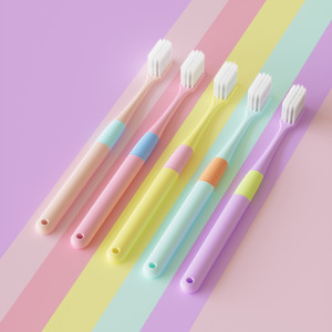 Cepillo de dientes de cerdas suaves, paquete de 5, cabezal pequeño, colorido, cepillo de dientes manual para adultos, para uso doméstico - Product Image 3