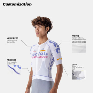 <span class=keywords><strong>Maillot</strong></span> <span class=keywords><strong>de</strong></span> cyclisme personnalisé respirant à manches courtes, séchage rapide, léger, pour hommes, pour équipes <span class=keywords><strong>de</strong></span> course et clubs - Product Image 1