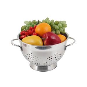 Matte Black Metal <b>Colander</b> for Kitchen 5 Qt Iron <b>Strainer</b> with Wooden Handle Durable Eco-Friendly Modern Tool - Product Image 5