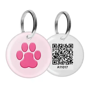 Customized Logo Qr Code And Url Programmable Epoxy Nfc Pet Id Collar Tag For Dog / Cat Track