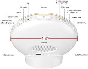 WiFi Smart Electronic Wake up Alarm <b>Calendars</b> Natural Sound 7 Colors Sunrise/Sunset Luminous Digital Clock FM Radio Night Light - Product Image 4