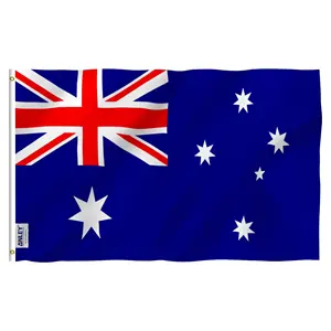 Pengiriman cepat 2024 grosir poliester 100D kualitas tinggi 2x3ft 3x5ft 4x6ft 5x8ft atau ukuran kustom bendera negara Australia