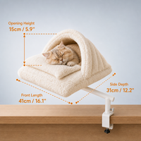 Hamac pour chat à fixer sur bureau, sans perçage, rotatif à 360°, en polaire pelucheuse, lit pour chat, nid pour chat, OEM ODM pour bureau et maison