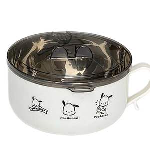Pochacco <b>Stainless</b> <b>Steel</b> <b>Bowl</b> With Lid Round Student Cafeteria Dish Back To School Simple Style - Product Image 1