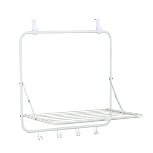 Venta caliente lavandería de metal 3 niveles montado <span class=keywords><strong>en</strong></span> la pared Airer tubo de acero ropa plegable secado sobre percheros de <span class=keywords><strong>puerta</strong></span> - Product Image 4
