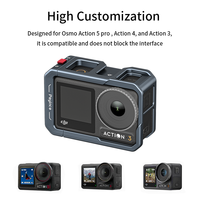Poyinco Cage de caméra légère anti-rayures pour Action 3/4/5 Pro avec fixation rapide et support griffe froide - Alliage d'aluminium