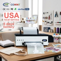 Cowint A3 12 Inch Dual Head Epson-Compatible CMYK+WW Ink Ripprint RIP Stainless Steel Inkjet DTF Printer Baru Desktop Otomatis