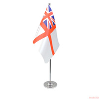 Drapeau de bureau en polyester, mini drapeau de table imprimé avec mât et base pour bureau, conférence et réception