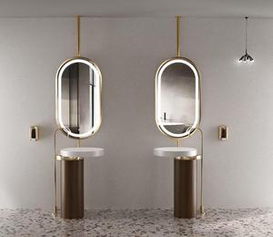 Thông Minh LED Chiếu Sáng Treo Tường Phòng Tắm Gương Độ Nét Cao Loại Bỏ Sương Mù Trang Điểm Gương Hợp Kim Nhôm Khung Hiện Đại - Product Image 6