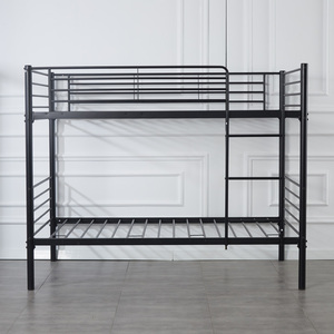 Cama litera doble <span class=keywords><strong>de</strong></span> metal con plataforma, tamaño Queen/King, con almacenamiento debajo <span class=keywords><strong>de</strong></span> la cama, en blanco y negro, <span class=keywords><strong>de</strong></span> Nice Factory Sales - Product Image 3