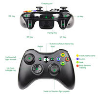 Manette de jeu sans fil 2,4 GHz avec moteur de vibration pour Xbox 360, récepteur USB inclus