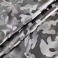 Rouleau de tissu PU noir 0.8mm effet 3D camouflage lisse écologique Faux cuir