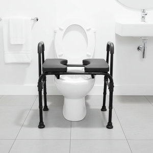 KMINA K30029 Siège de toilette surélevé, chaise de toilette avec siège réglable (3 en 1) pour adultes, noir - Product Image 3