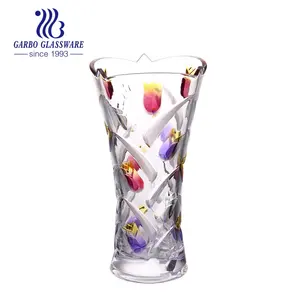 Prachtige Grote Gekleurde Glazen Vazen Crystal Ronde Bling Glas Vaas 18Cm Diameter Bulk Decoratieve Glazen Vaas Groothandel