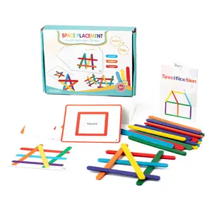 Montessori Baby Houten Regenboog Grappige Stok Vorm Sorteren Creatieve Puzzel Blok Spel Educatief Leren Speelgoed Voor Kinderen