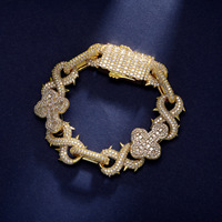 Chaîne cubaine CY Hip-Hop en forme de 8 avec croix à épines, collier entièrement serti de diamants, accessoires détachables, bracelet DIY tendance, vente en gros