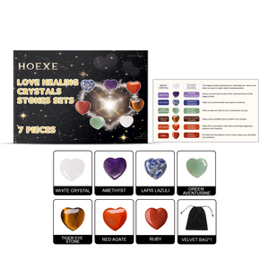 Hoexe cuore guarigione cristallo Chakra Kit 3cm blocco cubo lucido modello Feng Shui stile con angelo mascotte per arredamento e regalo - Product Image 2