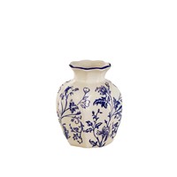 Vase en porcelaine bleu et blanc vintage avec une touche haut de gamme pour le bureau, le salon, la décoration de table à manger, les ornements floraux