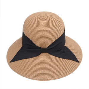 Sombrero de Paja para Mujer, Sombrero de Sol de Playa con Lazo, de Paja Natural, Ala Ancha, Plegable, Accesorios de Viaje para Exteriores - Product Image 2