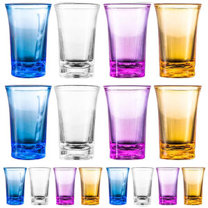 Taza de acrílico de fondo grueso irrompible reutilizable, vasos de chupito de vino de acrílico de plástico azul de grado alimenticio portátiles - Product Image 3