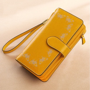 Large Capacity Vintage Style Ladies' Clutch <b>Wallet</b> Multifunctional Fashion Leather Thread Polyester <b>Long</b> Zipper RFID Open - Product Image 4