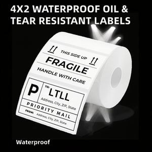 Papier Synthétique Thermique 4"X2" 500 Feuilles, Imperméable, Résistant à l'Huile et aux Déchirures, Qualité Alimentaire, Emballage Supermarché - Vente en Gros Usine - Product Image 2