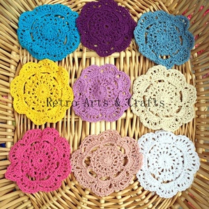 Mantel de encaje redondo de algodón, Mantel Individual de ganchillo, <span class=keywords><strong>taza</strong></span>, posavasos de té, hecho a mano, tejido de ganchillo - Product Image 6