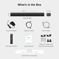 Barre de son Bestisan Crystal Sound 6 haut-parleurs 80W RMS pour cinéma maison et télévision avec entrées optique USB et modes Film/Musique/Actualités, Bluetooth 5.0