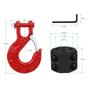 Gancho de Remolque con Tope de Goma, Acero de 3/8 Pulgadas, Montaje de 4 Orificios para Uso con Cabrestante en Vehículos Todoterreno - Product Image 1