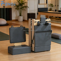 Lit de Pilates Réformateur en Bois d'Érable et de Chêne Pliable à Résistance Réglable pour la Maison et le Studio