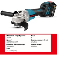 Machine de découpe de polissage à main réglable à 3 vitesses 125MM M14 1280W pour outil de batterie Makita 18V