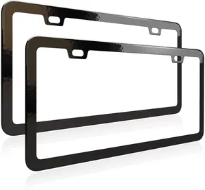 Gepersonaliseerde Metalen Nummer Tag Houder Chroom Motorfiets Cover Koolstofvezel Auto Plaat Rand Op Maat Gemaakt Zwart Kenteken Frame