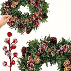 Décoration <span class=keywords><strong>de</strong></span> <span class=keywords><strong>Noël</strong></span> DIY : Guirlande <span class=keywords><strong>de</strong></span> sapin faite main avec flocons <span class=keywords><strong>de</strong></span> neige simulés, pendentif en rotin <span class=keywords><strong>fait</strong></span> <span class=keywords><strong>maison</strong></span> pour <span class=keywords><strong>porte</strong></span> ou salon - Product Image 5