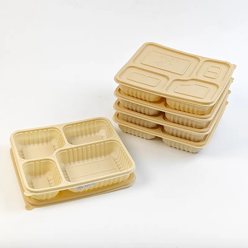 יצרנים מכירה ישירה קופסאות אריזות מתנה 2 3 4 5 תאים מלבן עמילן תירס מיכל מזון