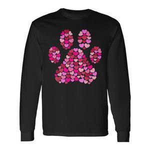 T-shirt a maniche lunghe Paw Print Hearts Dog Lover - Product Image 1