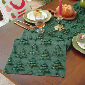 Runner Natalizio 2025 con Albero di Natale e Babbo Natale, Decorazioni Natalizie per Tavola e Casa - Product Image 2