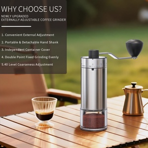 Moulin à café manuel portable à meules coniques en acier inoxydable pour le camping - Product Image 5