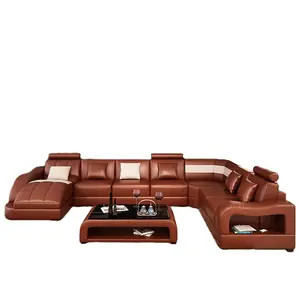 Stile europeo, mobili soggiorno 7 posti divano moderno divano in pelle
