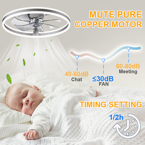 Ventilateur de plafond BLDC ultra silencieux de 24 pouces avec lumière, 7 pales, économie d'énergie, intensité variable et minuterie, télécommande pour chambre à coucher/salon - Product Image 5