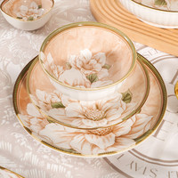 Service de table en céramique de style nordique, 55 pièces, luxe léger, bols, assiettes, vaisselle, pour la maison, cadeau de pendaison de crémaillère