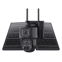 Kamera Surya AOV Daya Rendah Perekaman 24 Jam Lensa Ganda HD 4G Kamera Pengawas dengan Penglihatan Malam Inframerah Nirkabel untuk Luar Ruangan