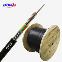 Cable de Fibra Óptica Subterráneo Impermeable Blindado GYTS, Cable de Comunicación Monomodo G652D, 16, 24, 48, 72 Hilos, con Cubierta de PE