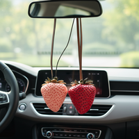 Breloques de sac à main tendance en forme de grande fraise rouge rose, personnalisées en résine, ornement de voiture, accessoires de sac