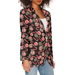Feliz Navidad sublimación bastón <span class=keywords><strong>de</strong></span> caramelo impresión personalizada trajes <span class=keywords><strong>de</strong></span> <span class=keywords><strong>mujer</strong></span> Blazers traje <span class=keywords><strong>de</strong></span> negocios personalizado para <span class=keywords><strong>mujer</strong></span> - Product Image 4